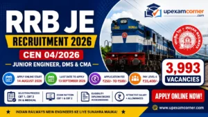 RRB JE Recruitment 2026 CEN 04/2026 – 3993 Vacancies